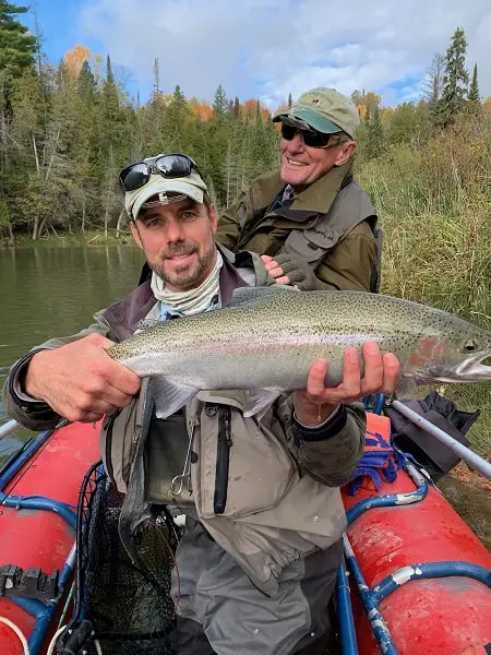 Me with a clients fish. We did very well fishing nymphs for steelhead.