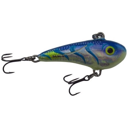 This is the Salmo Chubby Darter which is one of the best ice fishing lures for walleye, trout, steelhead, and salmon.