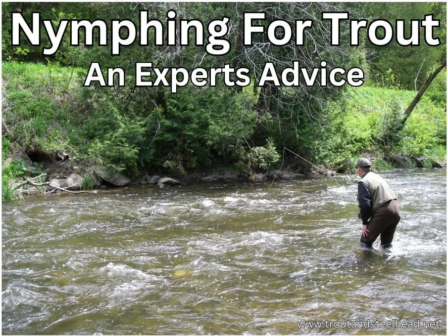 An angler in the river nymphing for trout.