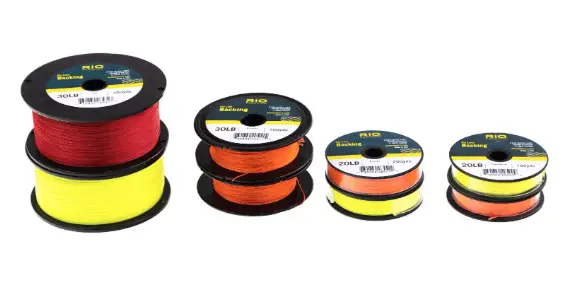 stacks of different fly line backings